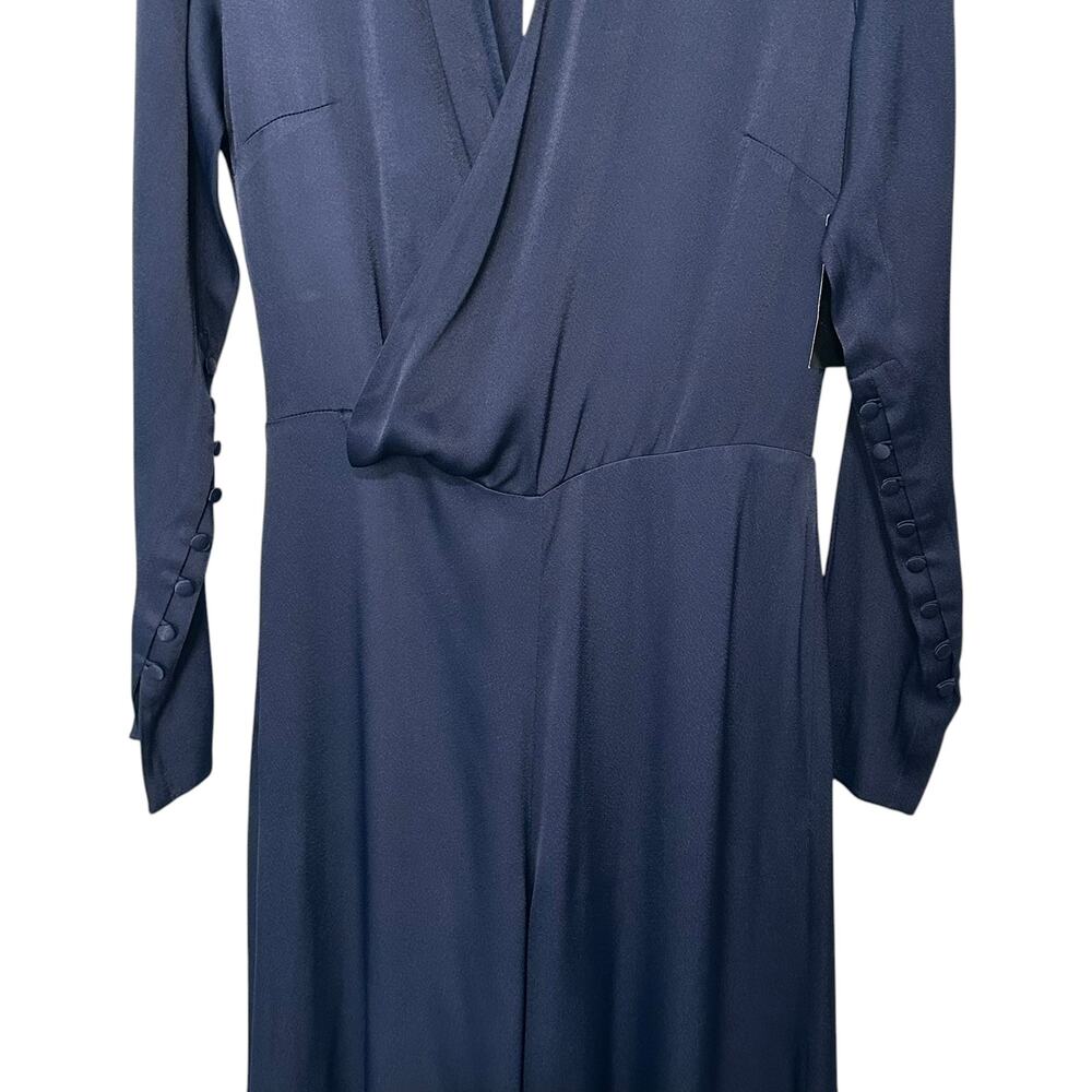 NWT Les Heroines Vanessa Cocchiaro Tina Wrap-Effect Satin Jumpsuit (FR 40 US 8) - Picture 7 of 16
